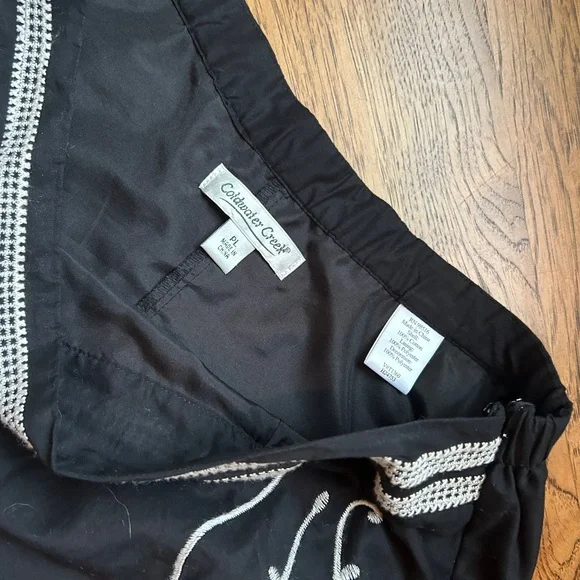 Cold water Creek Embroidered Black and White Skirt - Picture 4 of 5